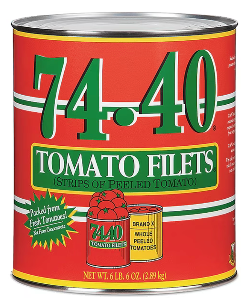 74.40 TOMATO FILET N/BASIL (DICED) 100 OZ