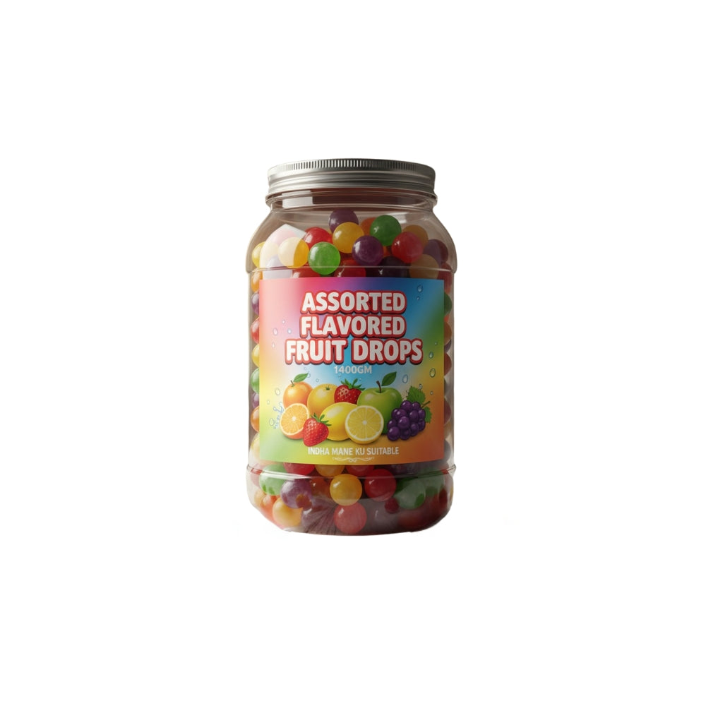 ASSORTED FLAVORD -FRUIT DROPS -1400GM