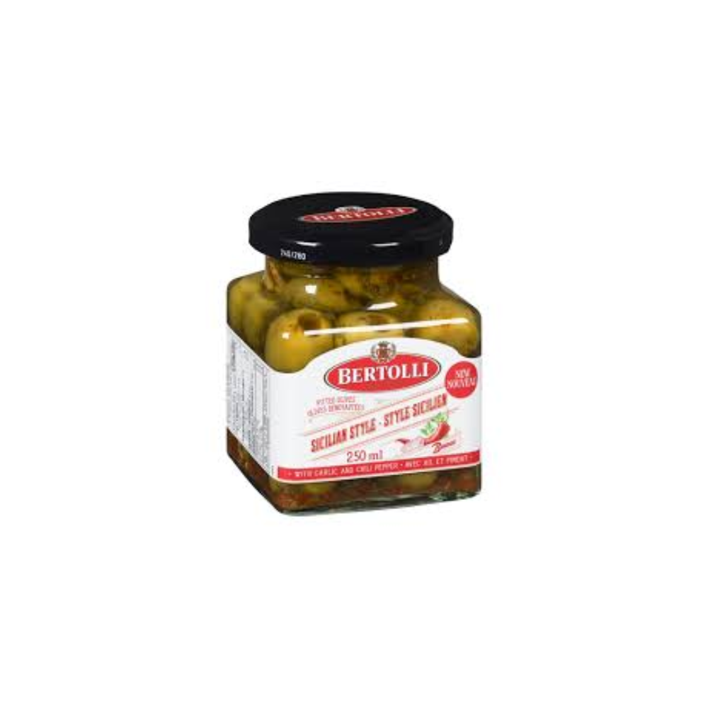 BERTOLLI SICILIAN STYLE PITTED OLIVES 250 ML