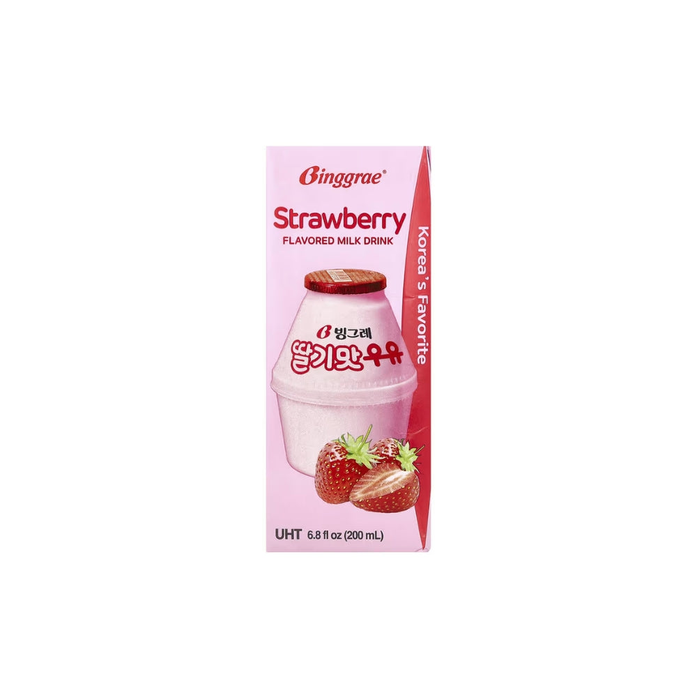 BINGGRAE STRAWBERRY FLAVOURED MILK DRINK 200 ML X 6 PKT