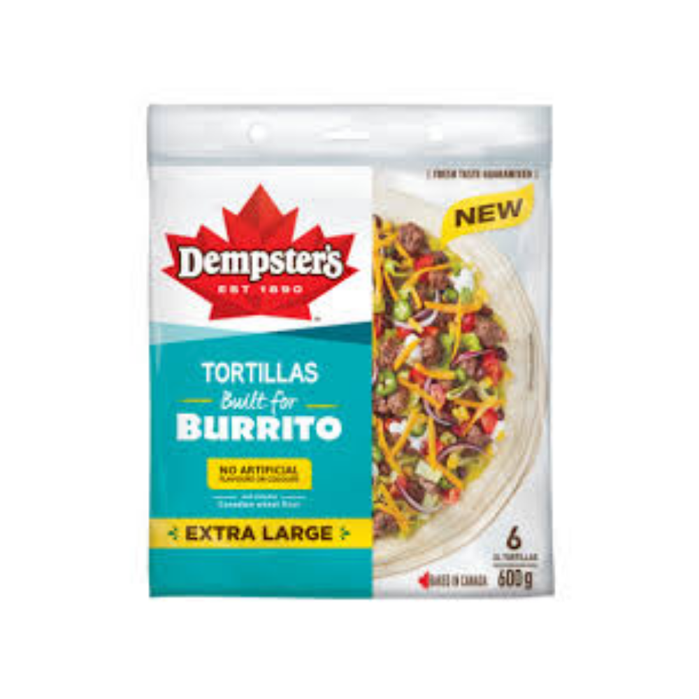 DEMPSTER’S TORTILLA BURRITO WH 12 IN 6 PK