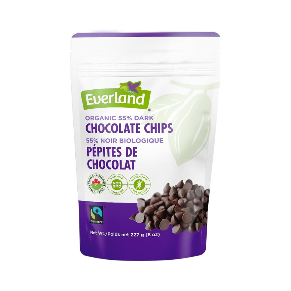 EVERLAND CHOCOLATE CHIPS 55% ORGANIC FAIR TRADE KOSHER MACHU PUICCHU (VEGAN) 1 LBS