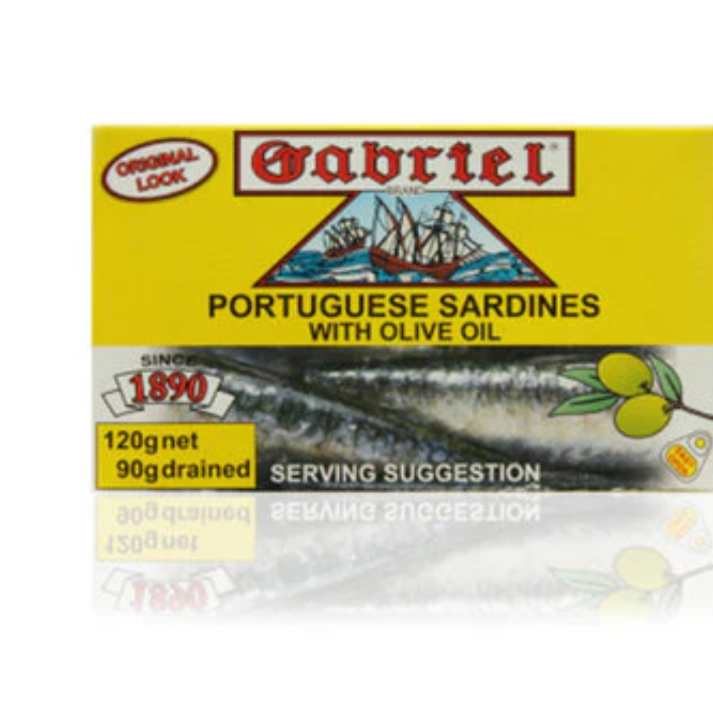 GABRIEL SARDINES IN OLIVE OIL SMOKED 120 GM