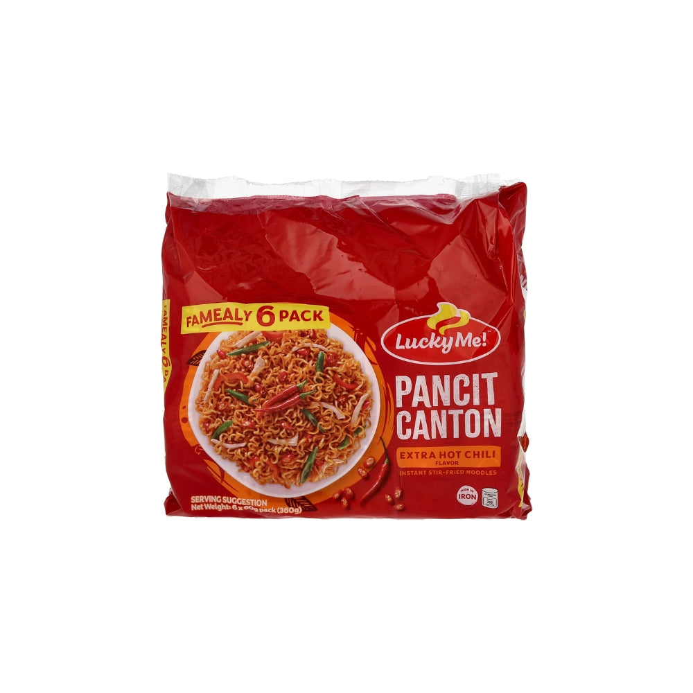 LUCKY ME INSTANT CANTON HOT CHILI 6 PACK (6X60G)