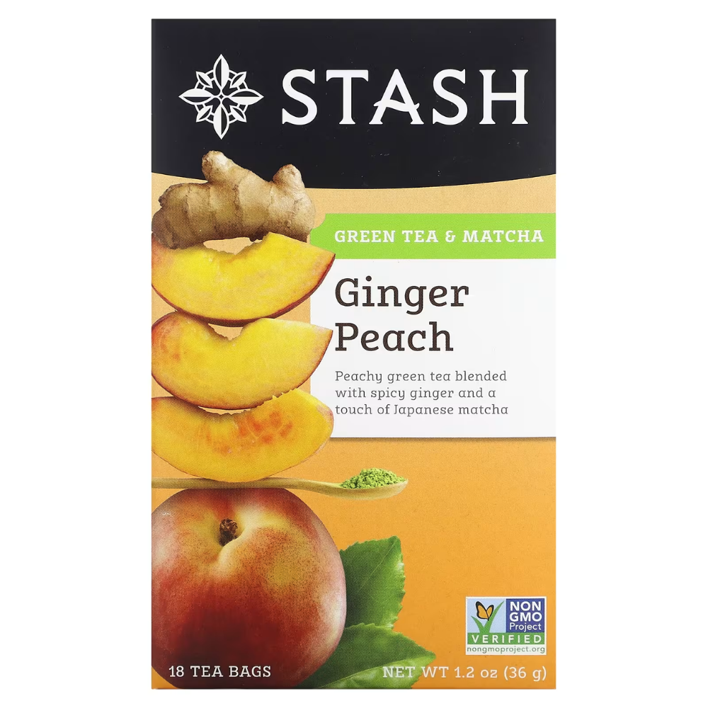 STASH GINGER PEACH GREEN TEA 18 BAGS