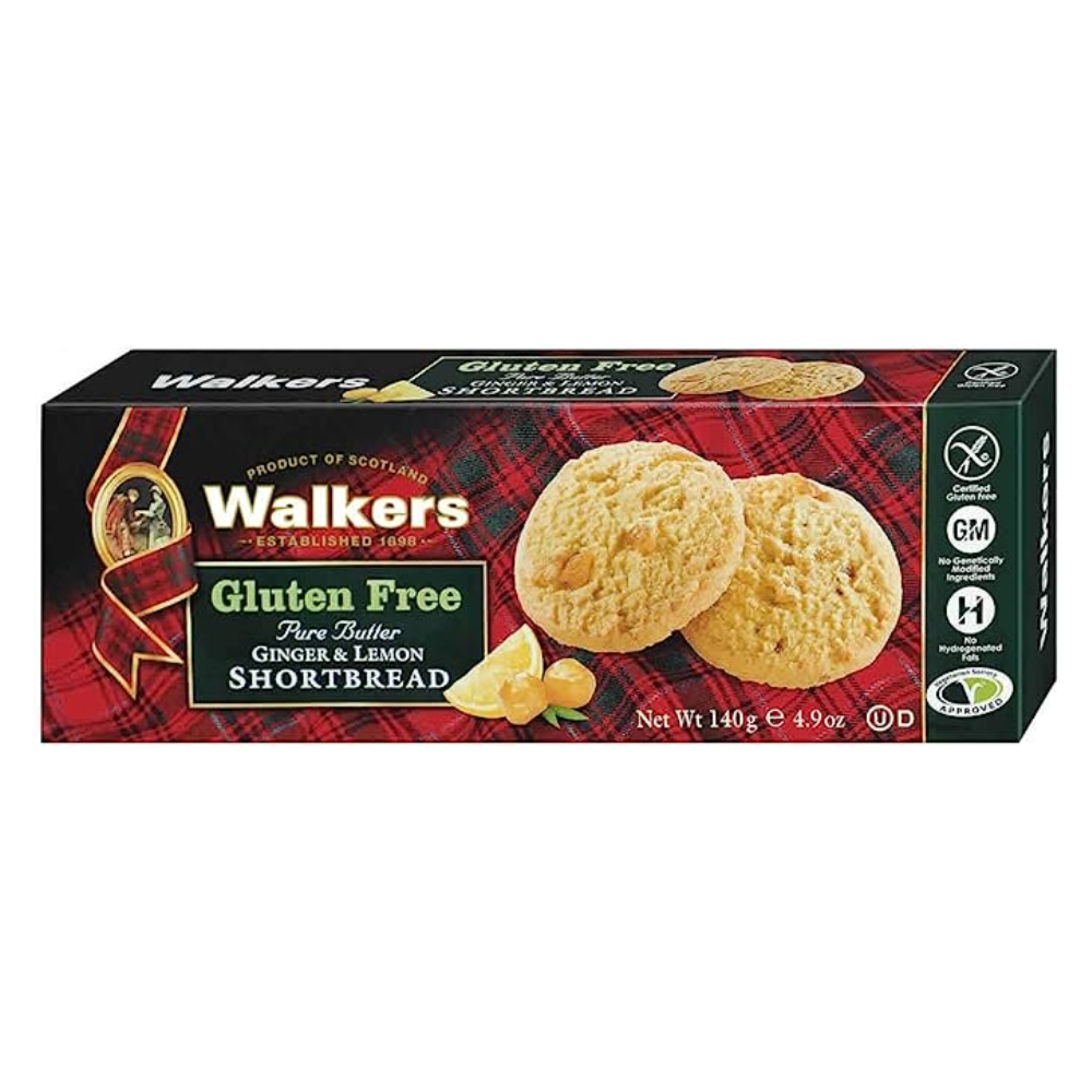 WALKERS SHORTBRD GINGER LEMON GF 140 GM