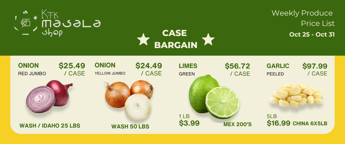 Wholesale Produce Pricing: Oct 25 - Oct 31, 2025