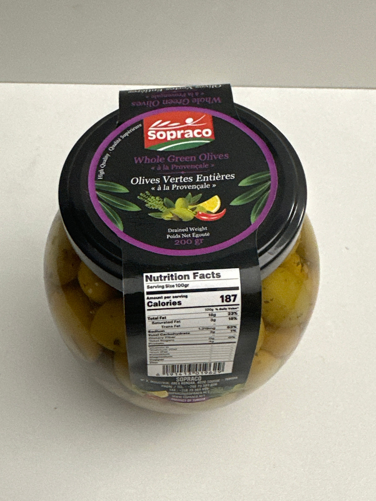 SOPRACO GREEN OLIVE PROVENCALI FLAVOUR 200 GM