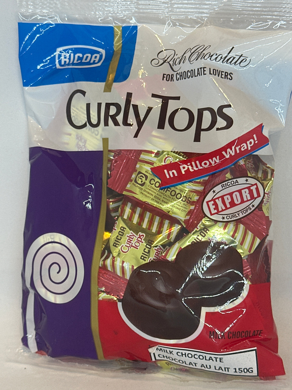 CURLY TOP CHOCOLATE 150G