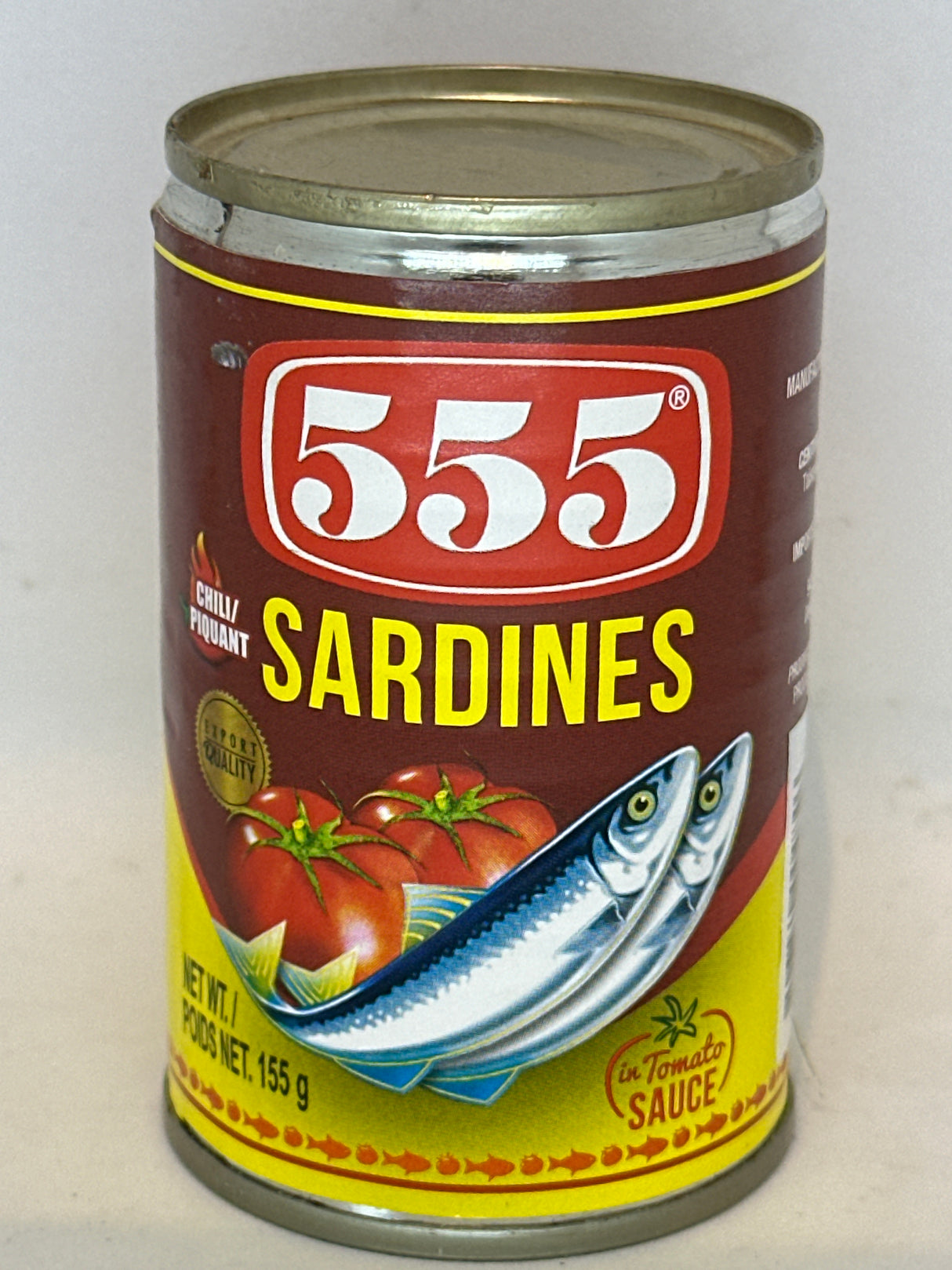 555 SARDINES IN TOMATO SAUCE W/ CHILLI 155GM