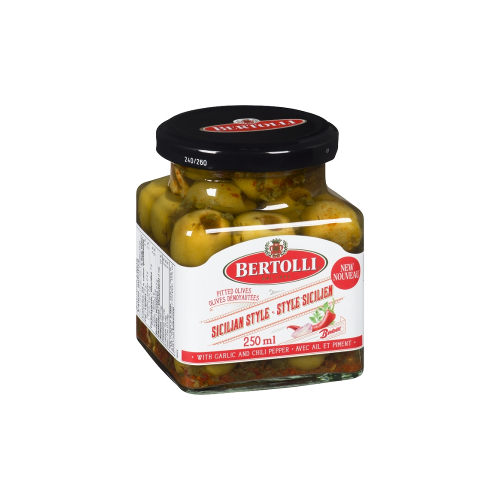 BERTOLLI ORGANIC WHOLE BLACK OLIVES 250 ML