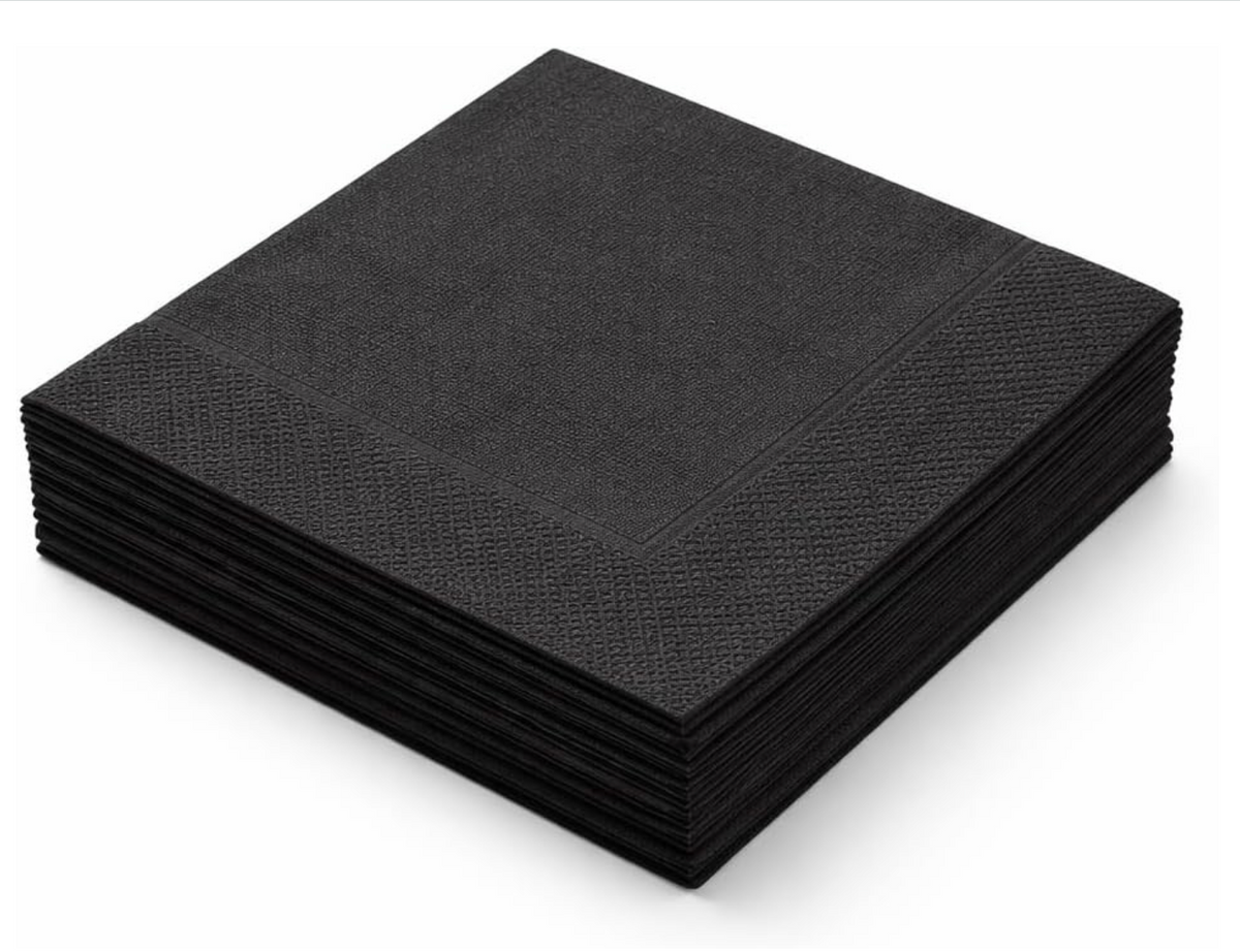 BEVERAGE NAPKINS BLACK 2 PLY 4*250 - 1000 PCS