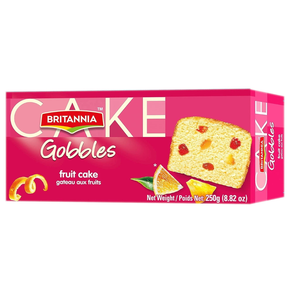 BRITANNIA GOBBLES FRUIT CAKE EGGLESS 250 GM