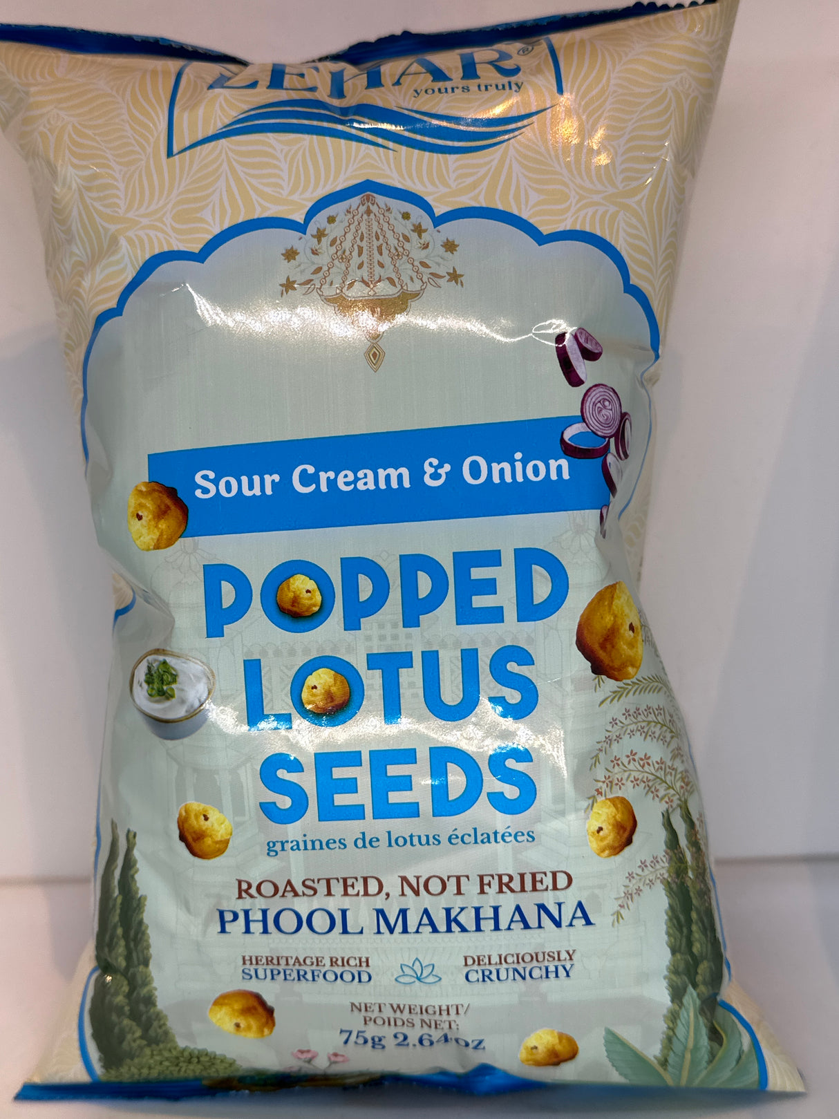 SOUR CREAM AND ONION POPPED LOTUS SEEDS 75 GM