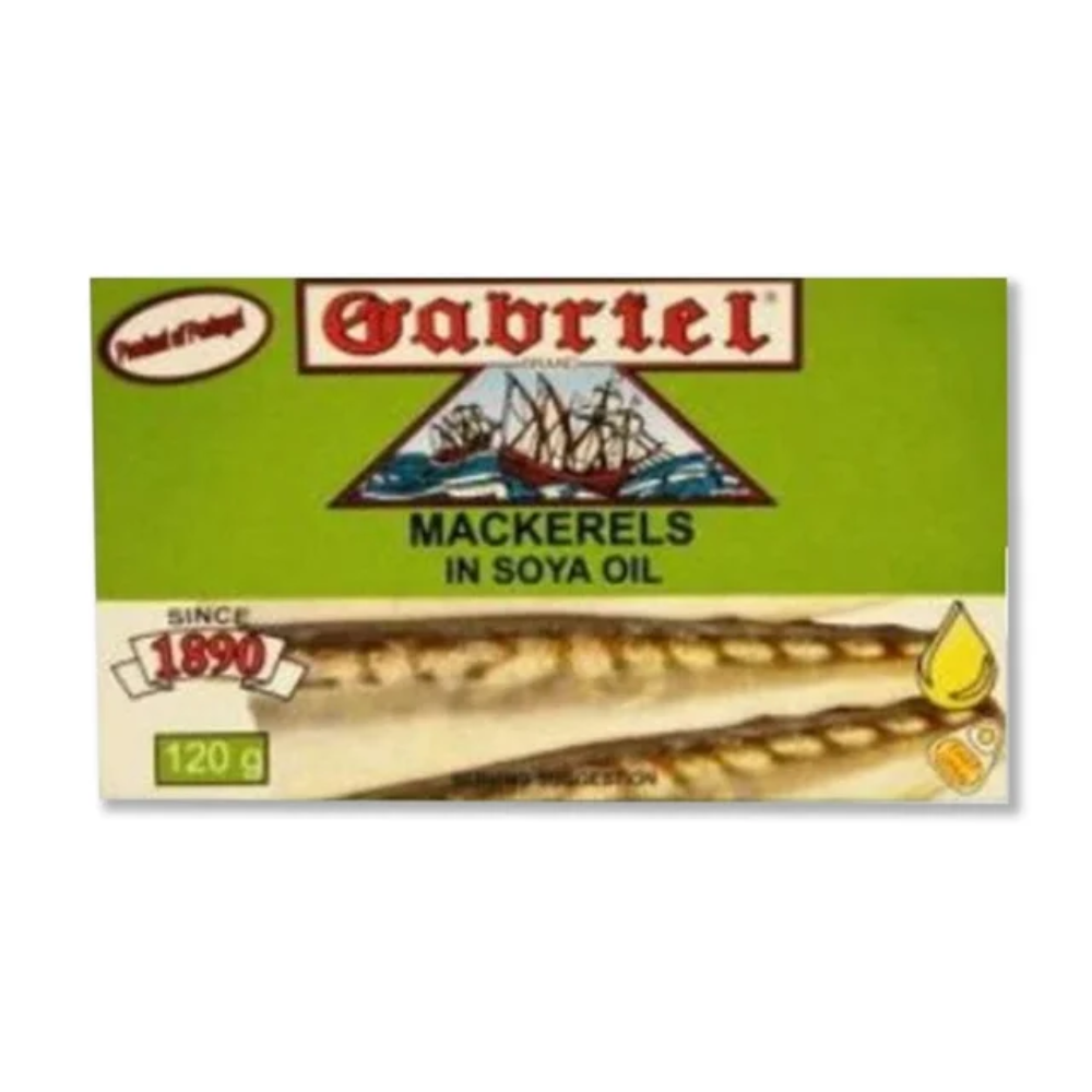 GABERIEL MACKRAREL IN SOYA OIL 120GM