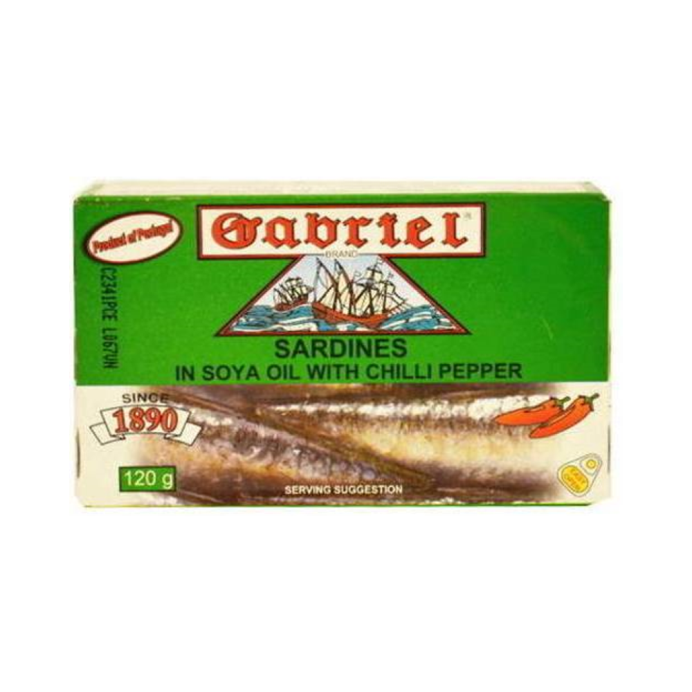 GABRIEL SARDINE IN SOYA OIL WITH CHILLI 120G