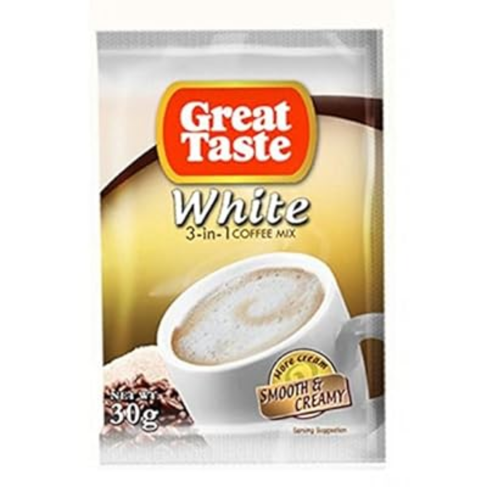 GREAT TASTE WHITE 3IN1 COFFEE MIX SMOOTH & CREAMY 10X30 GM