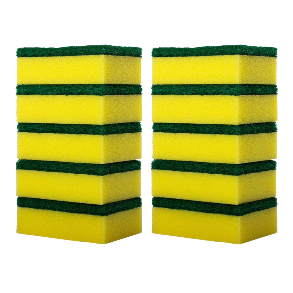 GREEN YELLOW HEAVY DUTY SCRUBBER 10 PCS