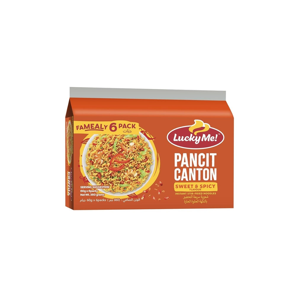 LUCKY ME INSTANT PANCIT CANTON SWEET & SPICY 6 PACK (6X60 GM)