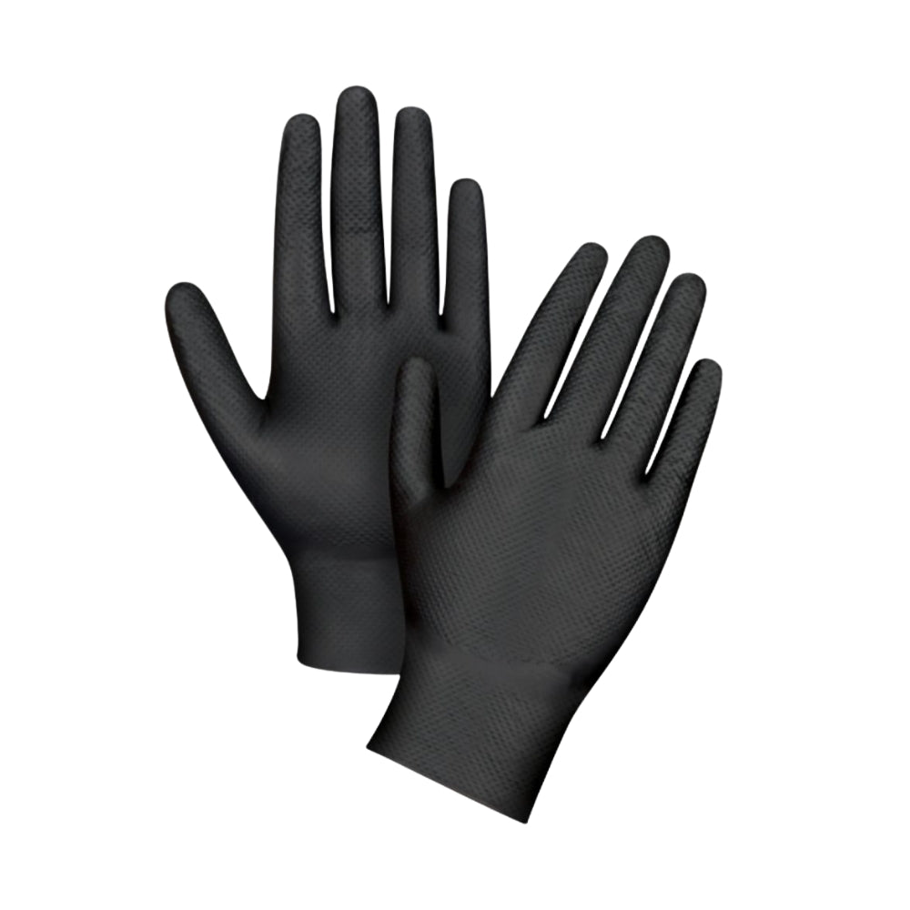 NITRILE GLOVES BLACK MEDIUM  RETAIL 10X100PCS CS