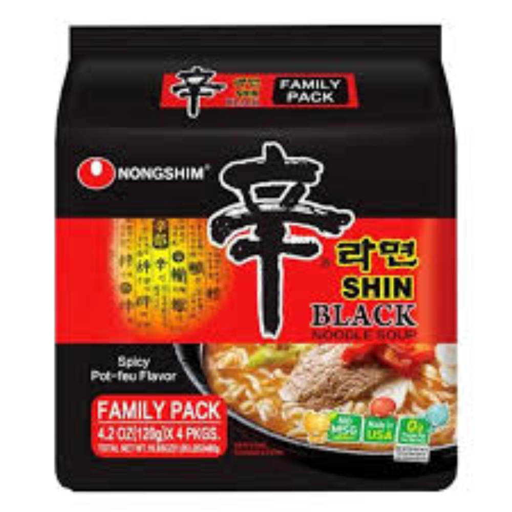 NS)SHIN RAMEN BLACK-MULTI 130G X 4