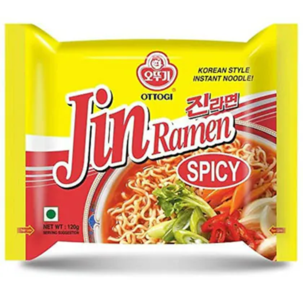 OTTOGI JIN RAMEN NOODLES SPICY 4 PK