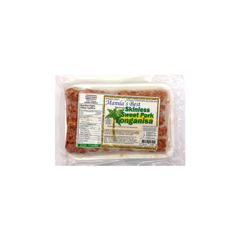 PINOYFOODS SKINLESS LONGANISA SWEET 375G