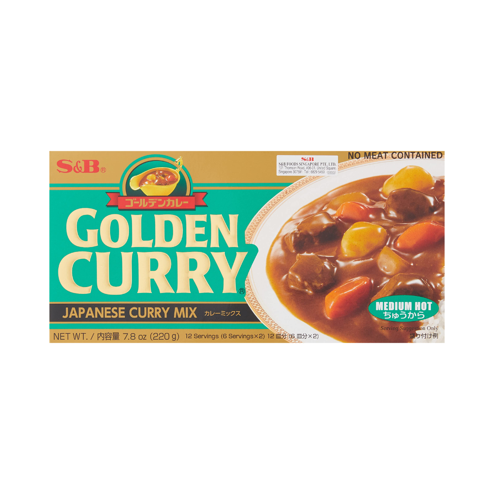 S&B GOLDEN CURRY M/HOT 220 GM